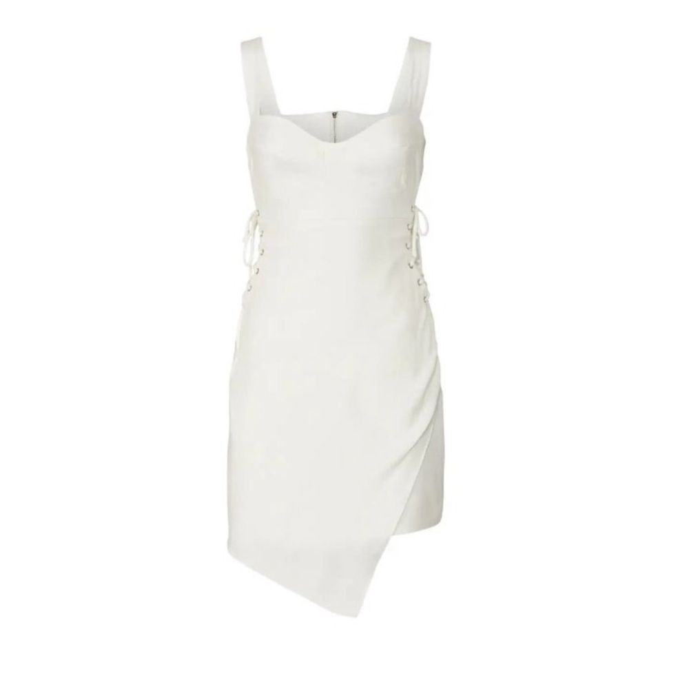 Nicholas White Christina Side Tie Mini Dress Asymmetric Sleeveless Size 2
